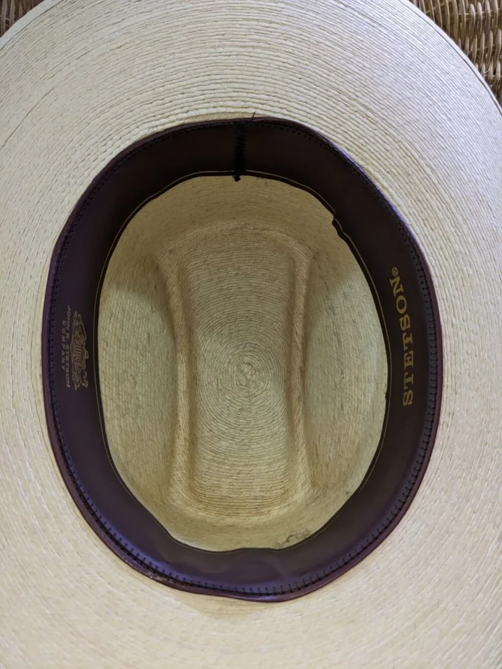 Stetson Square Palm Leaf Cowboy Hat Brick Crown 7 5/8